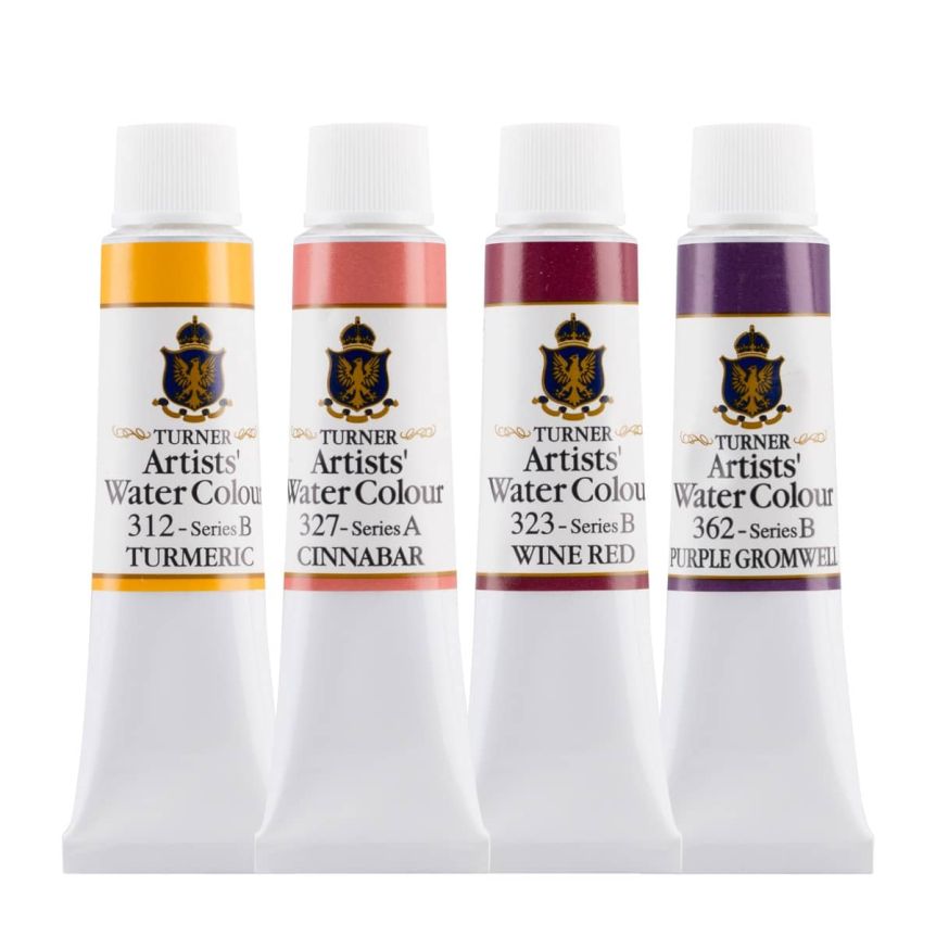 Turner Concentrated Artists' Watercolor Professional Set of 4 15ml tubes in Sunset Jewel Tones