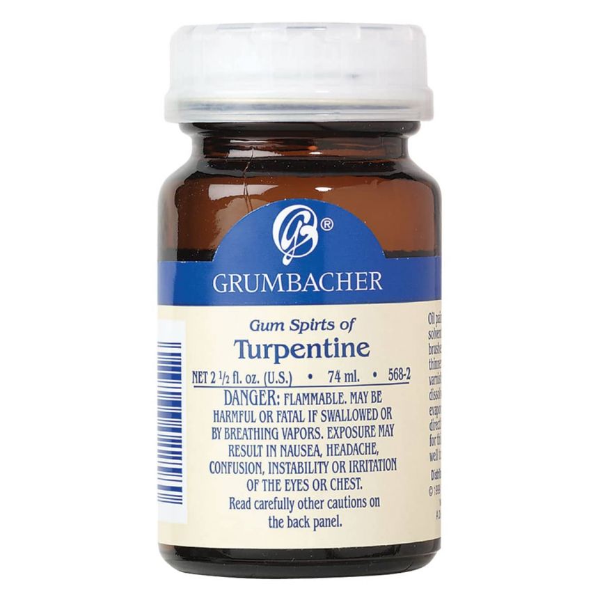 Grumbacher Pre-Tested Turpentine, 2.5 oz Bottle