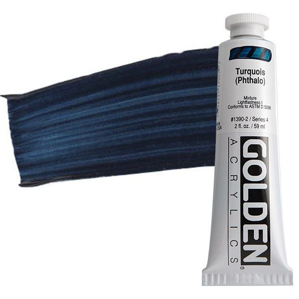 GOLDEN Heavy Body Acrylic 2 oz Tube - Turquoise (Phthalo)