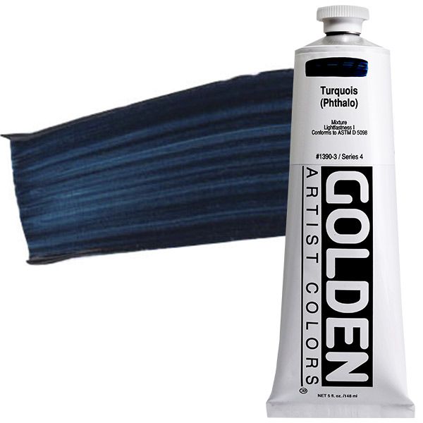 GOLDEN Heavy Body Acrylic 5 oz Tube - Turquoise (Phthalo)