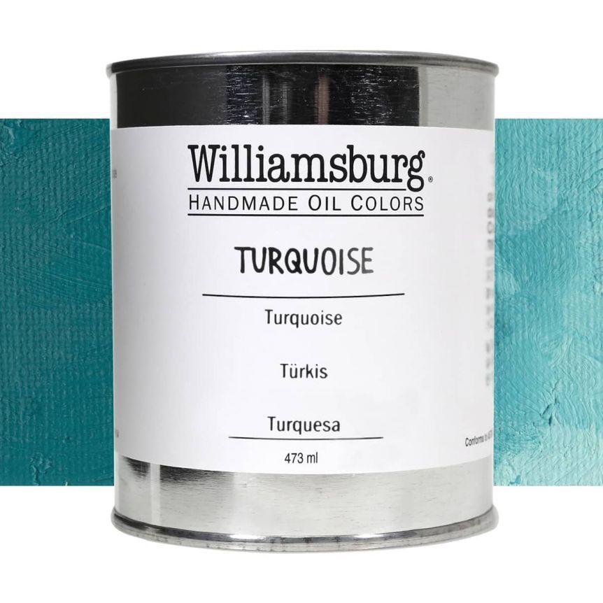 Williamsburg Handmade Oil Paint - Turquoise, 473ml Can