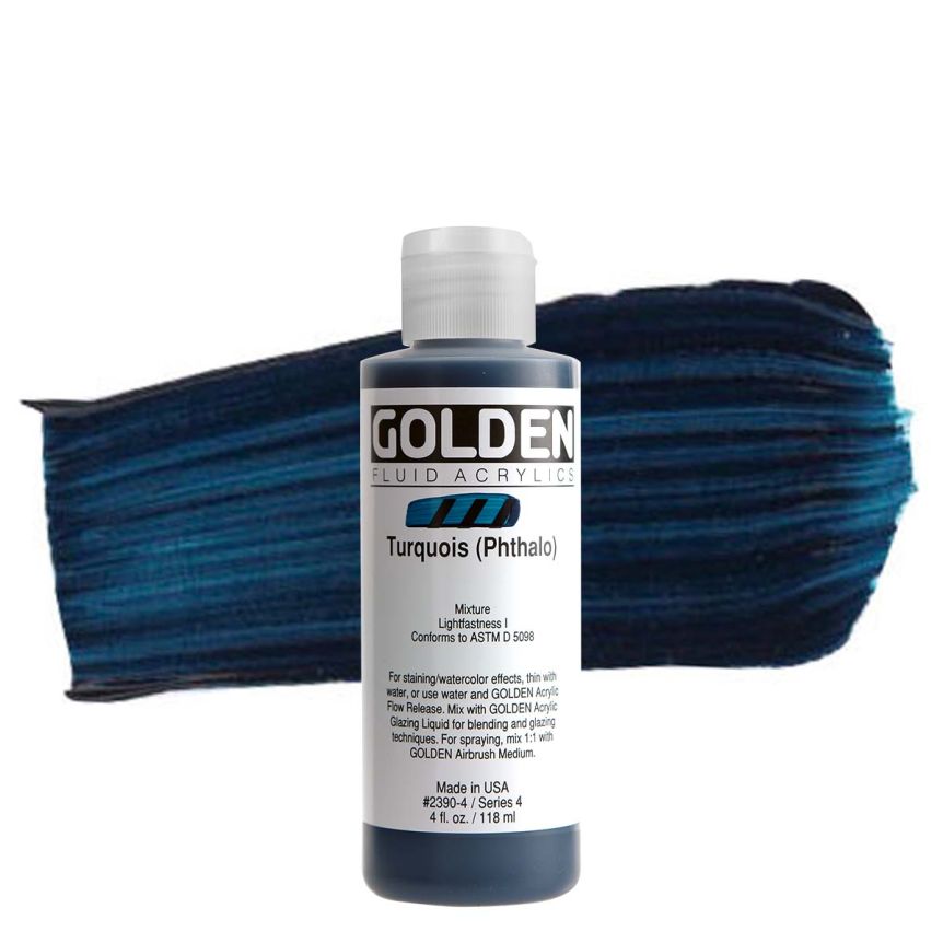 GOLDEN Fluid Acrylics Turquoise, 4oz