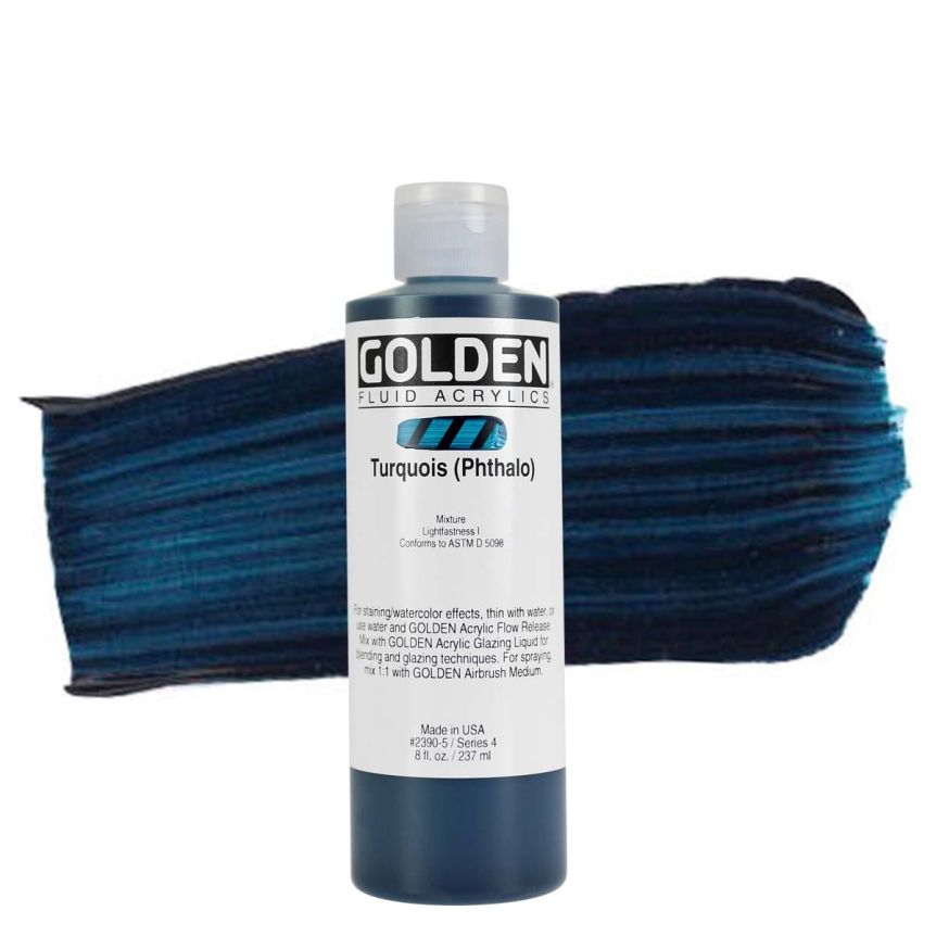 GOLDEN Fluid Acrylics Turquoise, 8oz