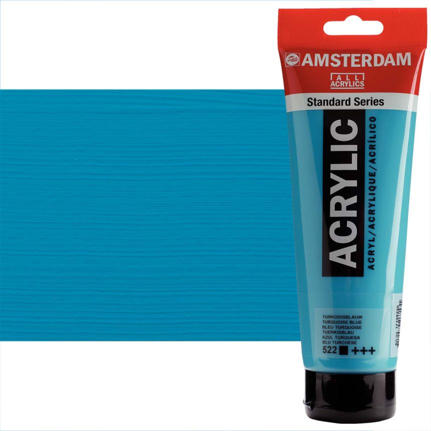 Amsterdam Standard Series Acrylic Paint - Turquoise Blue, 250ml Tube