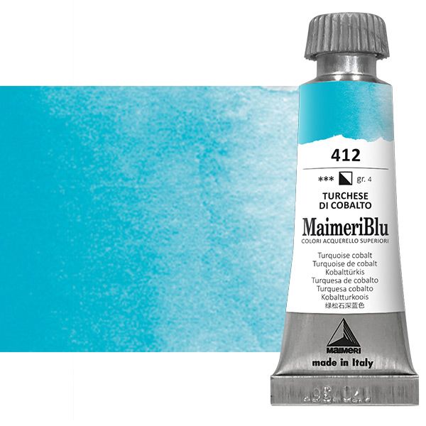 MaimeriBlu Artists Watercolor - Turquoise Cobalt, 12ml