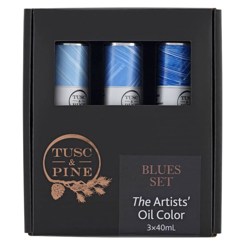 Tusc & Pine Oil Color Blues Box Set of 3, 40ml tubes