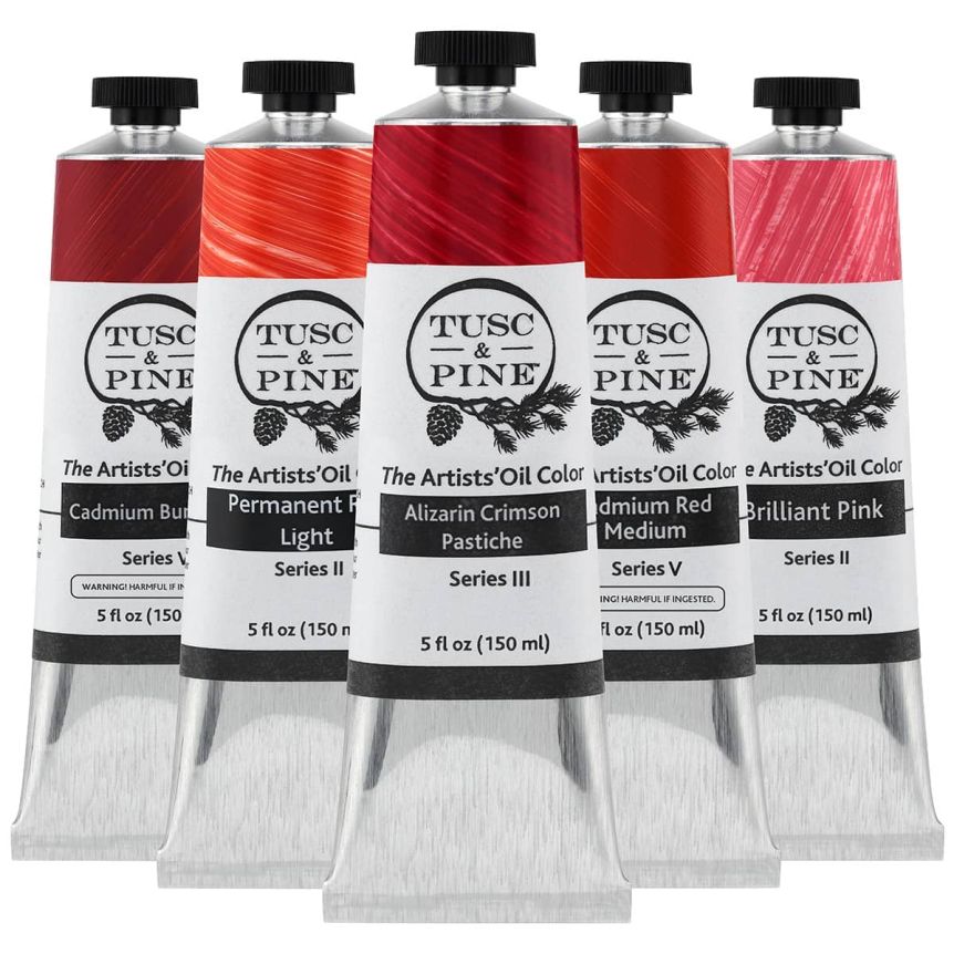 Tusc & Pine Oil Color Reds Set of 5, 150ml Tubes