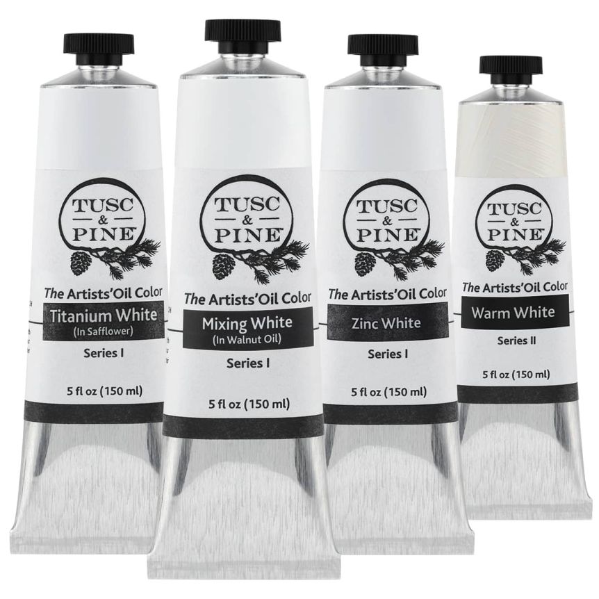 Tusc & Pine Oil Color White Set B of 4, 150ml Tubes
