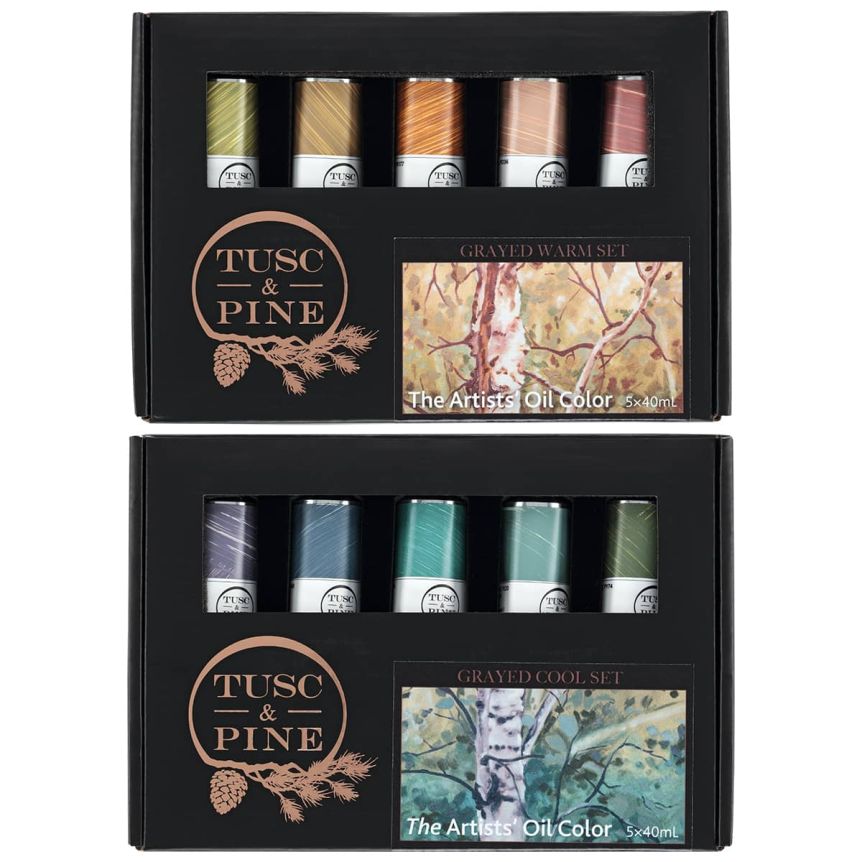 Tusc & Pine Oil Color Complete Grayed Color Set of 10, 40ml Tubes
