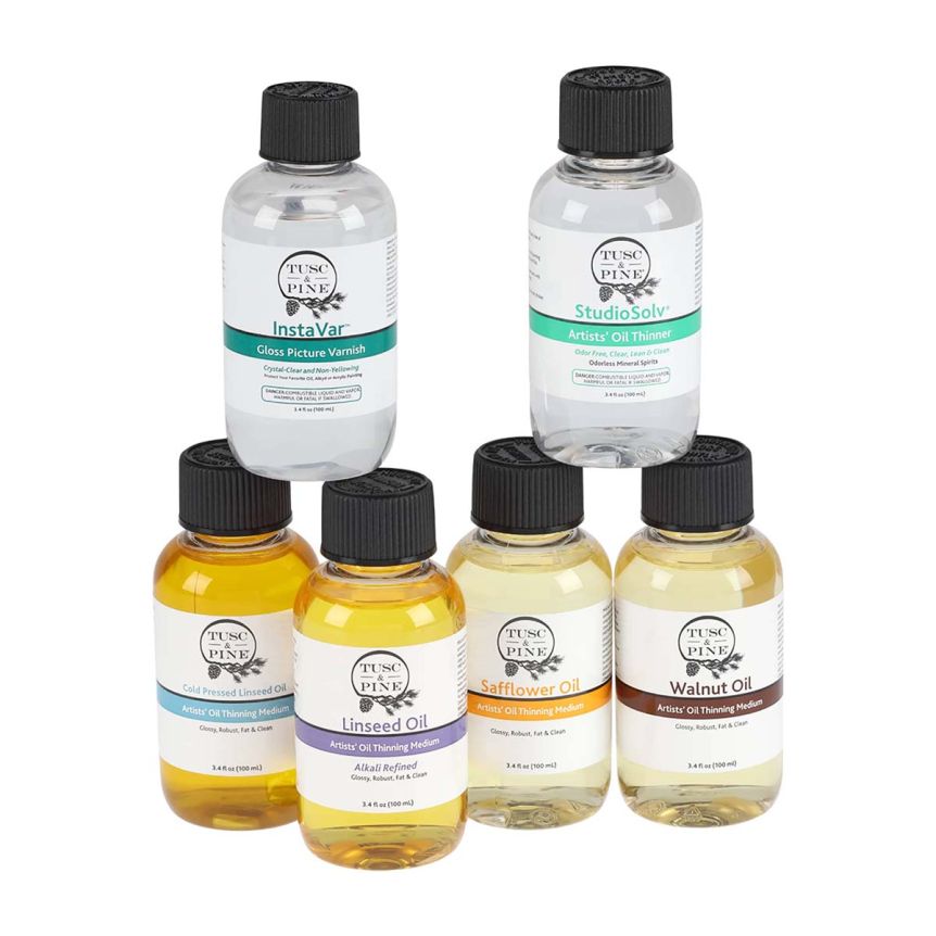 Tusc & Pine Oil Medium Sampler Set of 6, 3.4oz Bottles