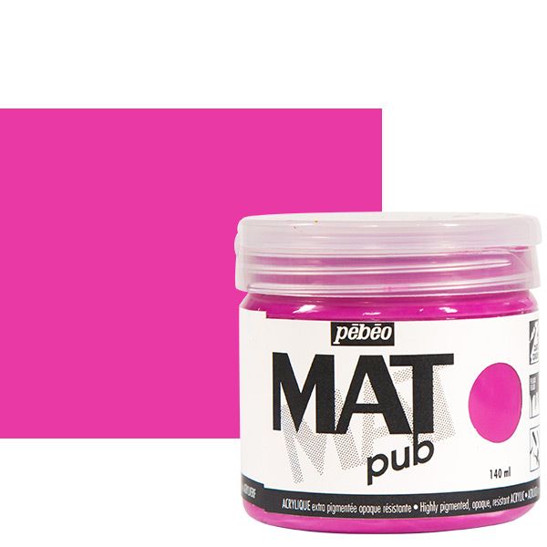 Pebeo Acrylic Mat Pub 140ml - Tyrian Pink