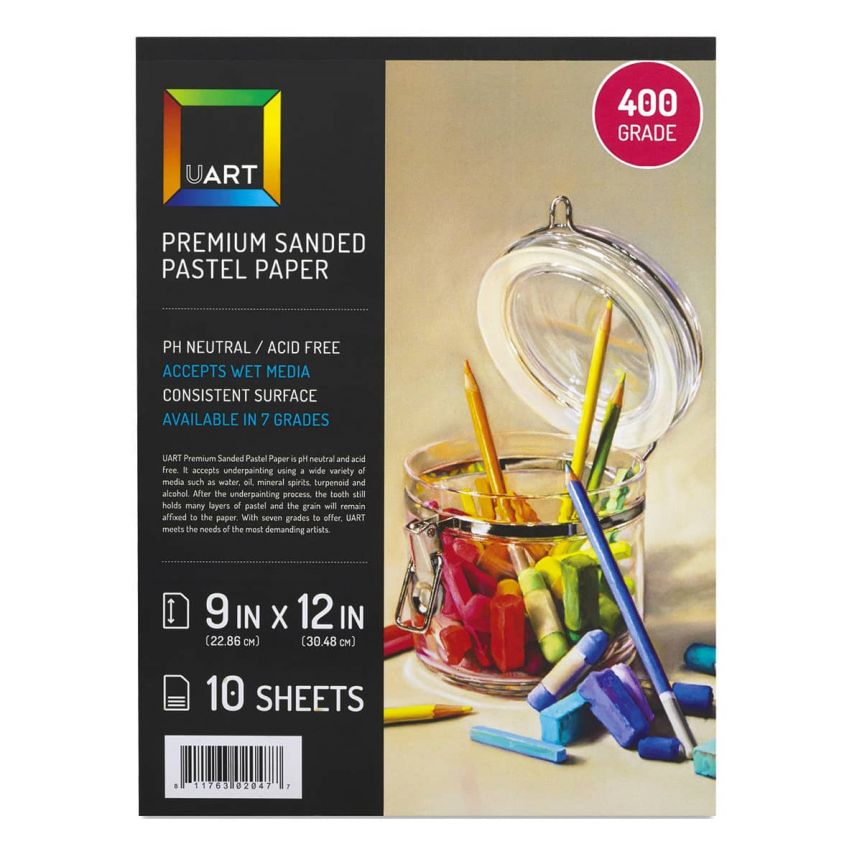 UArt Premium Sanded Pastel Paper Board - 18 x 24, Dark, 400 Grit