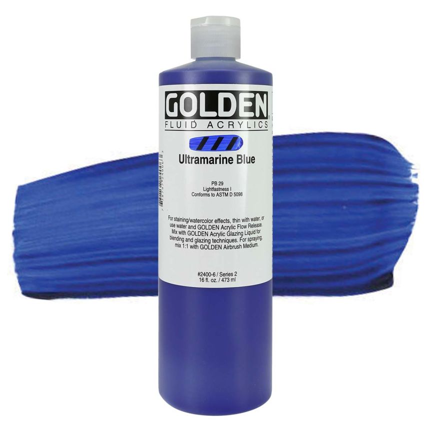 GOLDEN Fluid Acrylics Ultramarine Blue, 16oz