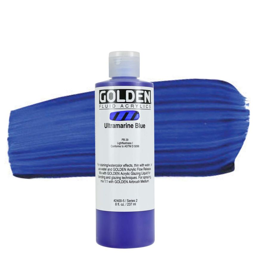 GOLDEN Fluid Acrylics Ultramarine Blue, 8oz