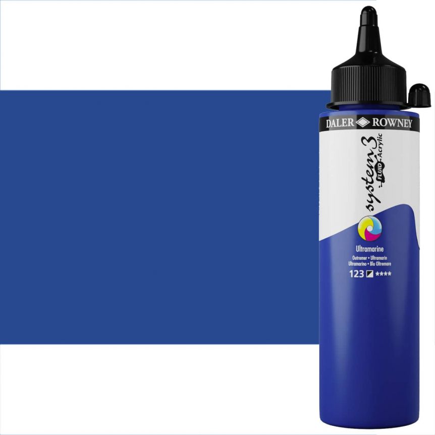 Daler-Rowney System3 Fluid Acrylic - Ultramarine, 250ml