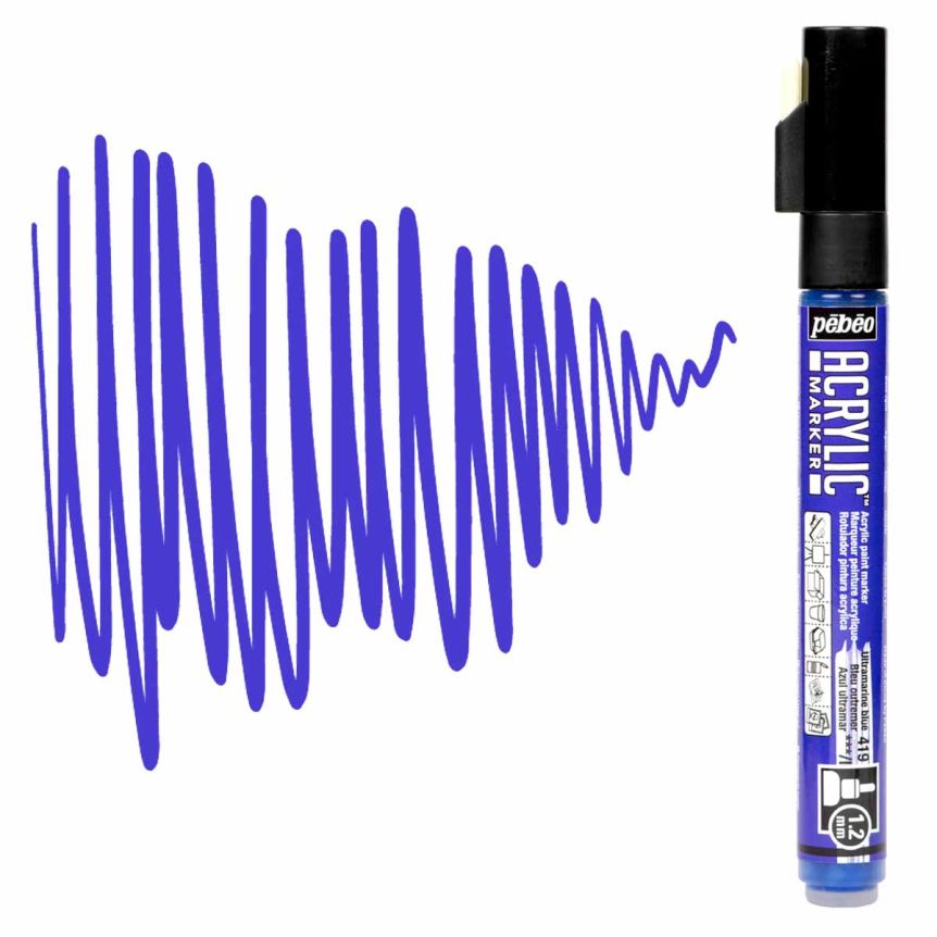 Pebeo Acrylic Marker 1.2mm - Ultramarine Blue
