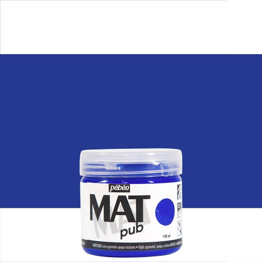 Pebeo Acrylic Mat Pub - Ultramarine Blue, 140ml