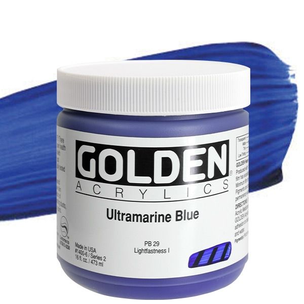 GOLDEN Heavy Body Acrylics - Ultramarine Blue, 16oz Jar