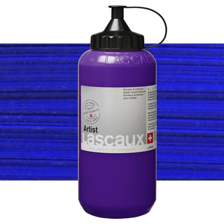 Lascaux Thick Bodied Artist Acrylics Ultramarine Blue 750 ml