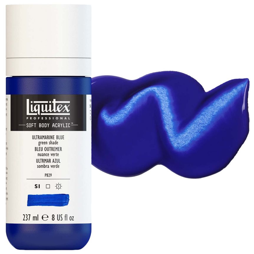 Liquitex Professional Soft Body Acrylic - Ultramarine Blue (Green Shade), 8oz Bottle