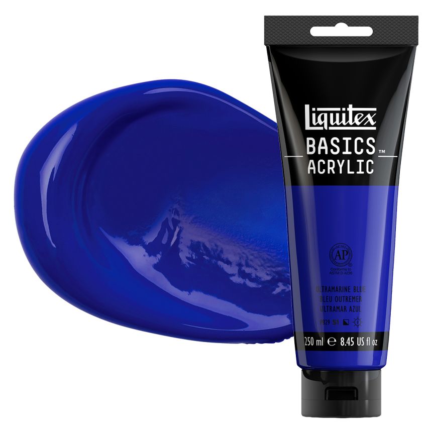 Liquitex Basics Acrylic Paint - Ultramarine Blue, 250ml Tube