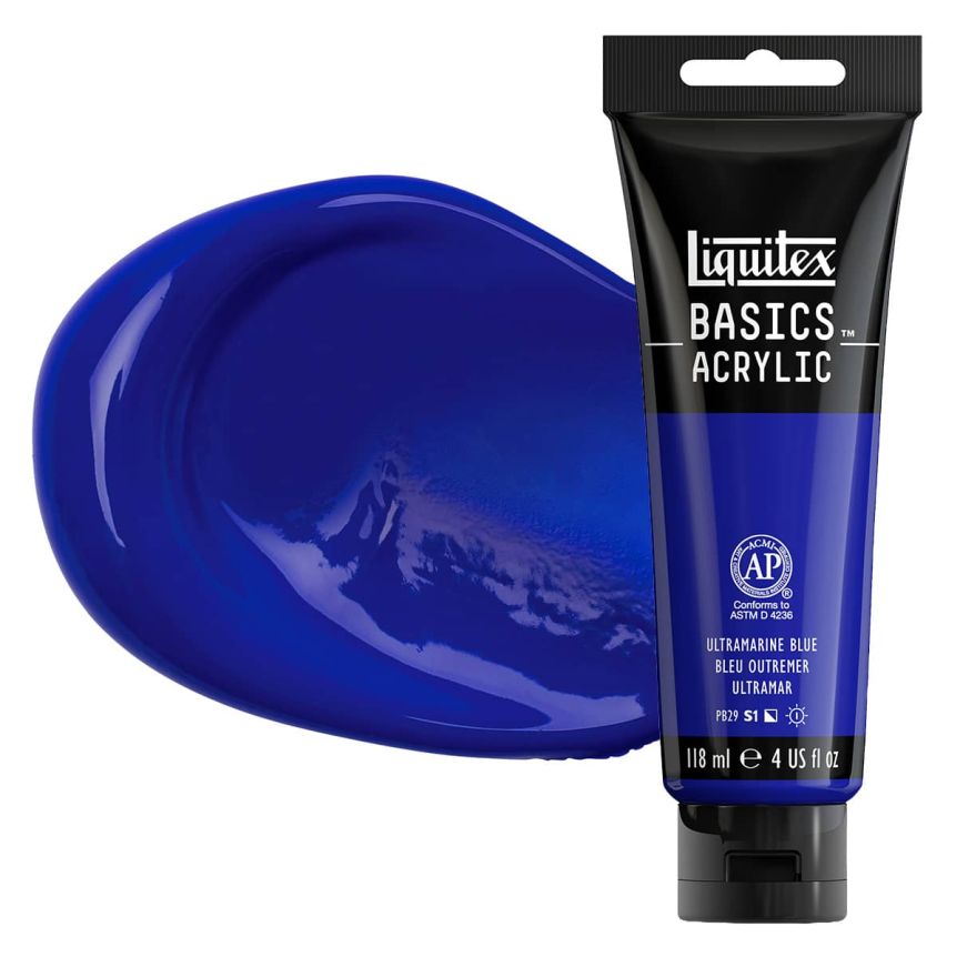 Liquitex Basics Acrylic Paint - Ultramarine Blue, 4oz Tube