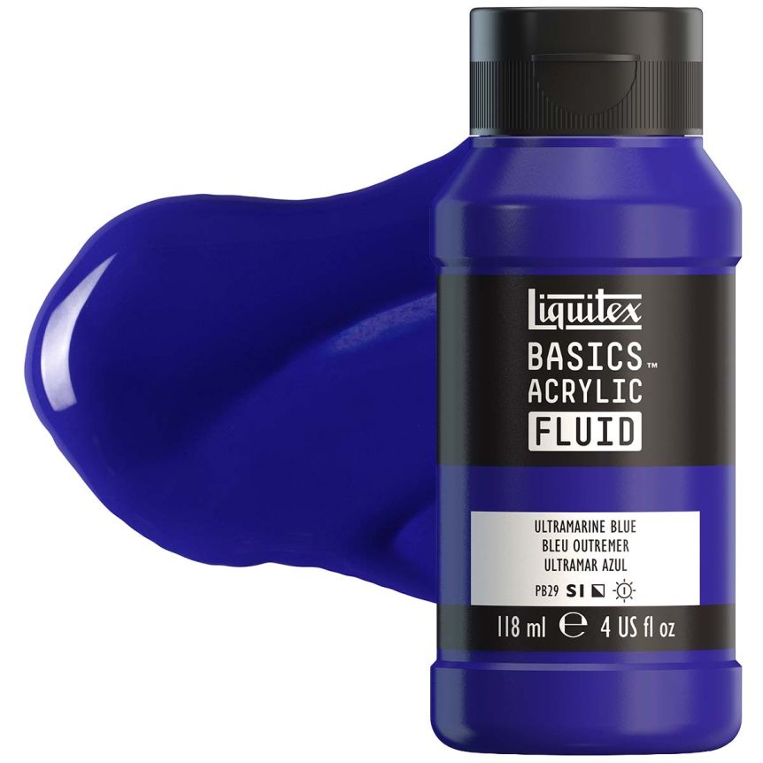 Liquitex BASICS Acrylic Fluid - Ultramarine Blue, 4oz Bottle