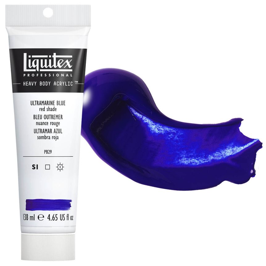 Liquitex Heavy Body Acrylic - Ultramarine Blue (Red Shade), 4.65oz Tube