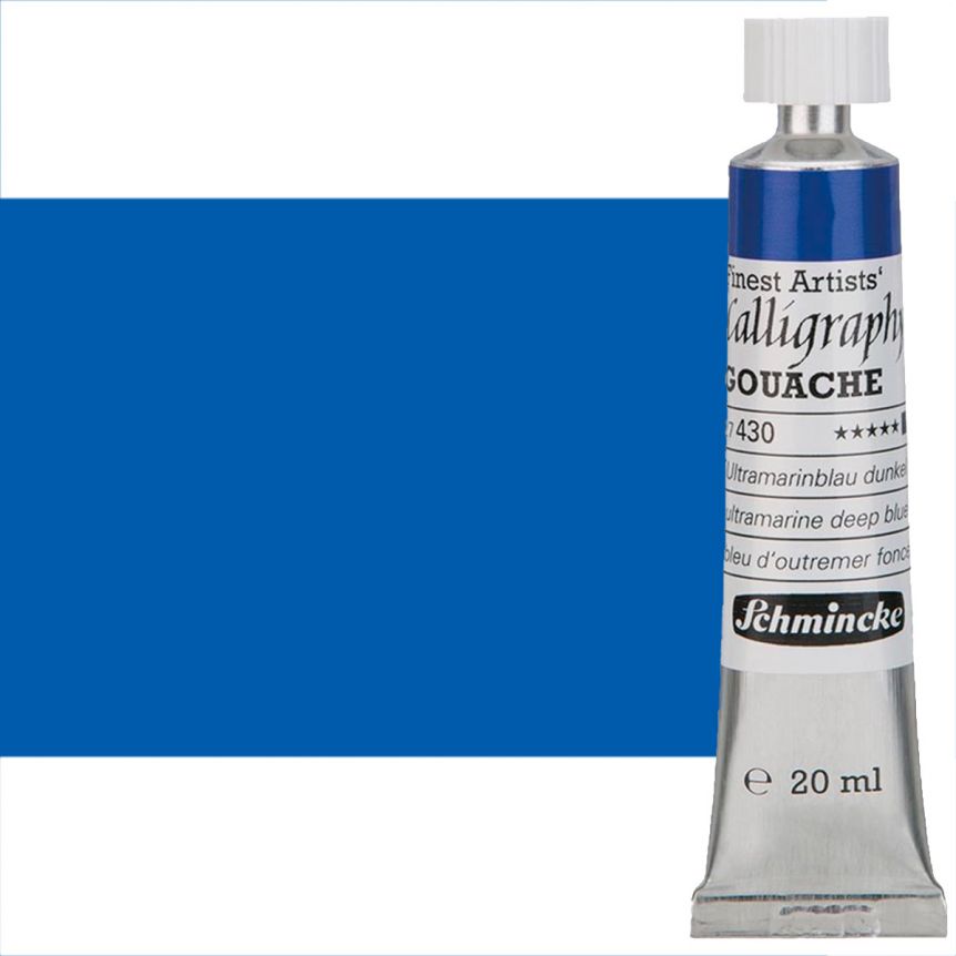 Schmincke Calligraphy Gouache Ultramarine Deep Blue, 20ml Tube