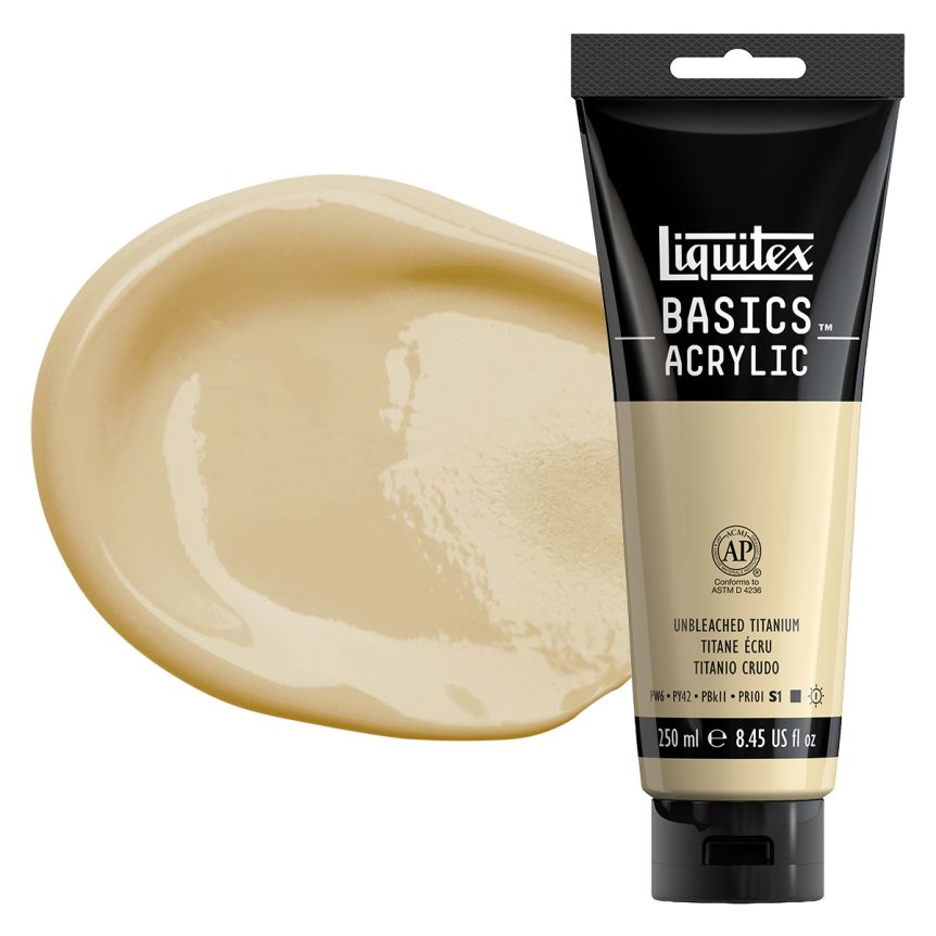 Liquitex Basics Acrylic Paint - Unbleached Titanium, 250ml Tube