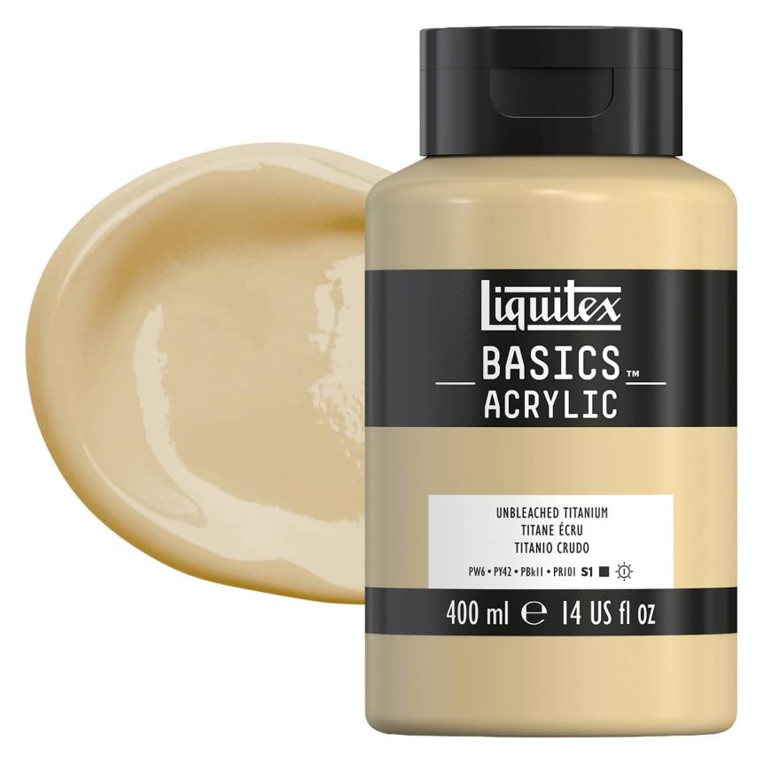Liquitex Basics Acrylic Paint - Unbleached Titanium, 400ml Bottle