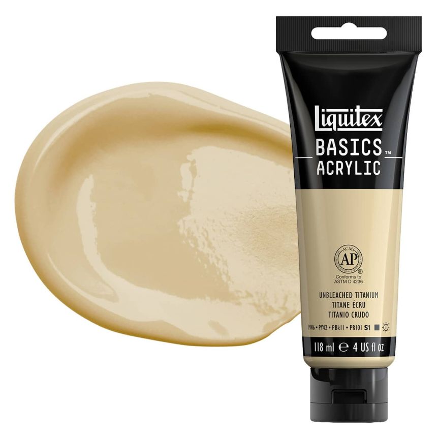 Liquitex Basics Acrylic Paint - Unbleached Titanium, 4oz Tube
