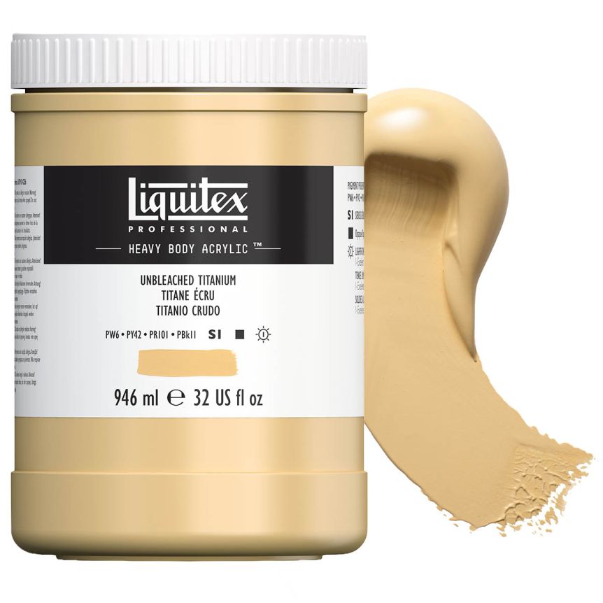 Liquitex Heavy Body Acrylic - Unbleached Titanium, 32oz Jar