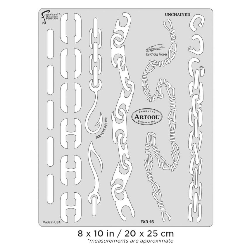 Iwata Artool Airbrush Freehand Airbrush Stencil FX3 Series, Unchained