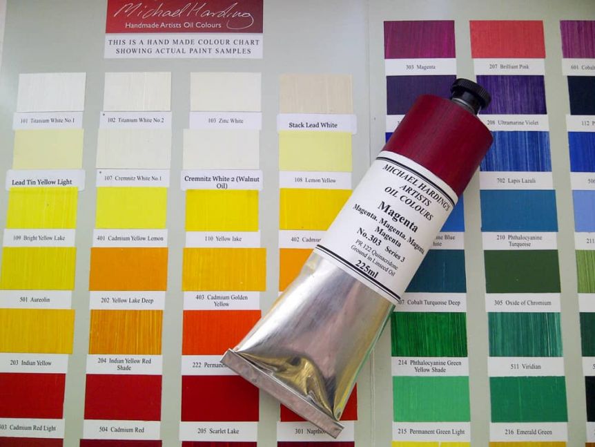 Michael Harding Handmade Artists Oil Color - Handmade Color Chart