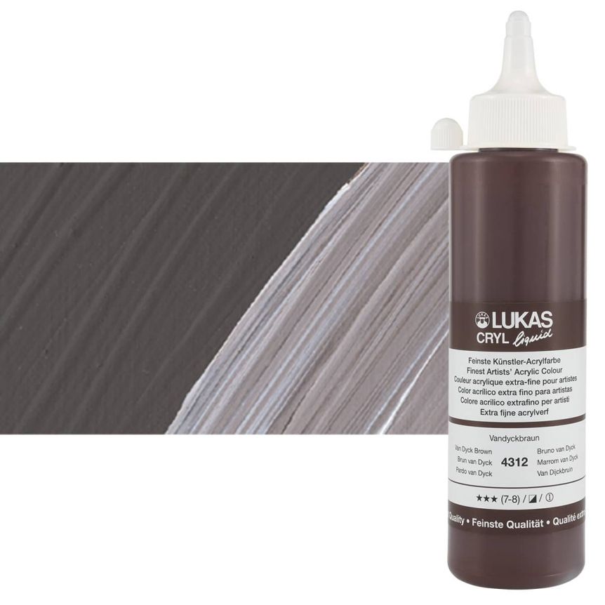 Cryl Liquid Acrylics Van Dyck Brown 250ml