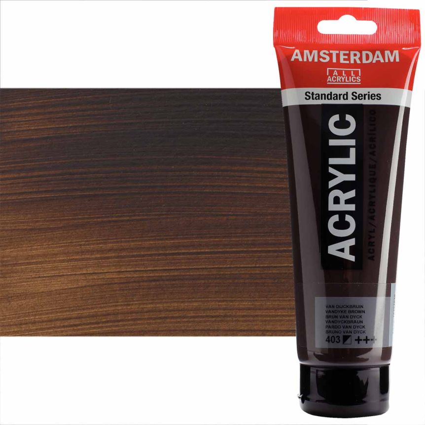 Amsterdam Standard Series Acrylic Paint - Vandyke Brown, 250ml Tube