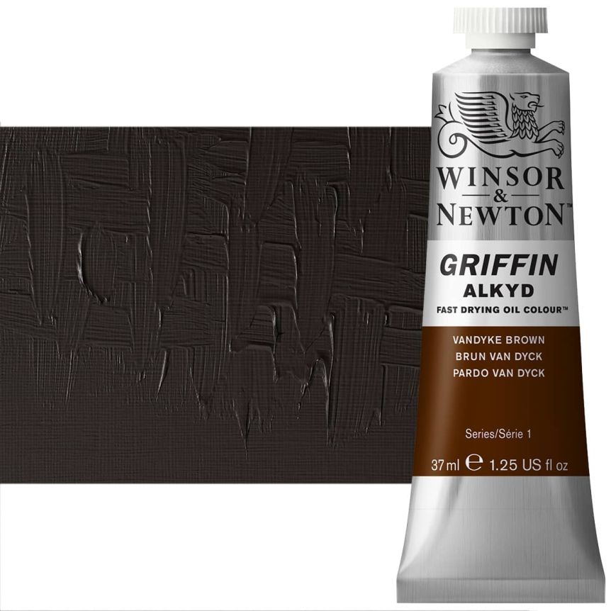 Winsor & Newton Griffin Alkyd Fast-Drying Oil Color - Vandyke Brown, 37ml Tube