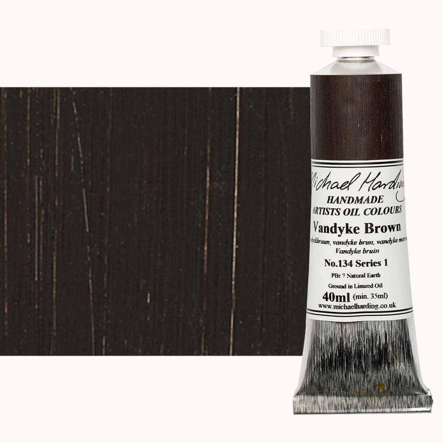 Michael Harding Oil Color - Van Dyke Brown, 40ml Tube