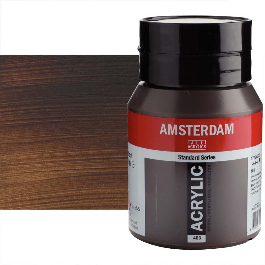 Amsterdam Standard Series Acrylic Paint - Vandyke Brown, 500ml Jar