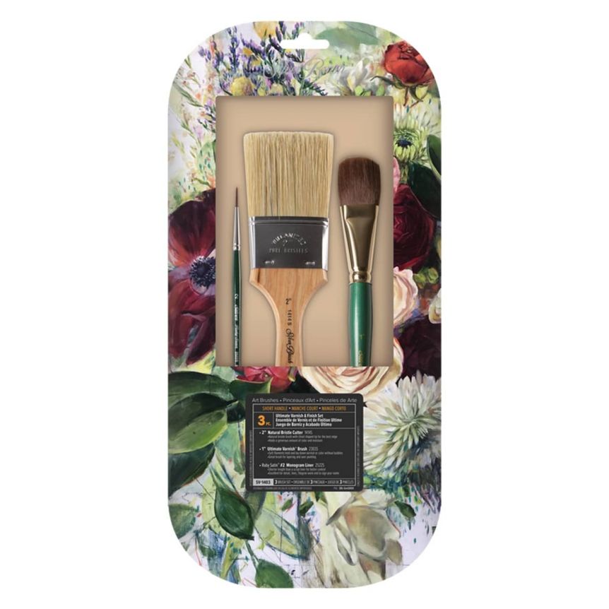 Silver Ultimate Varnish & Finish Brush Set of 3