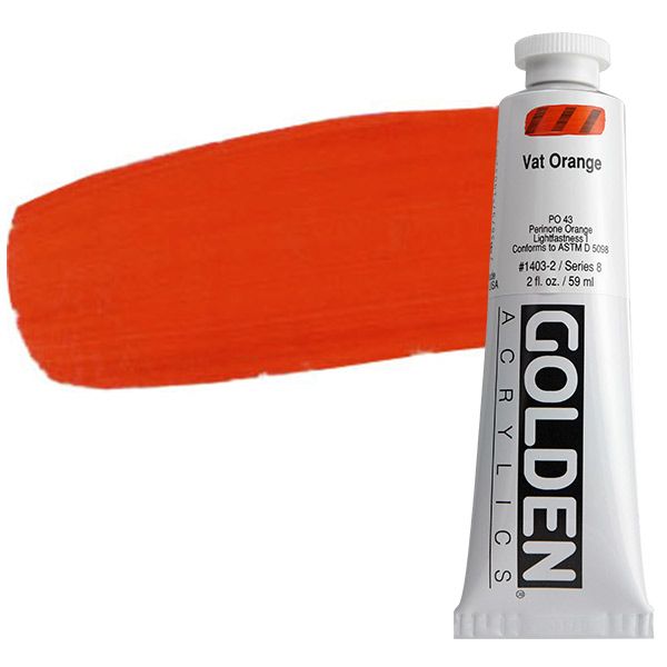 GOLDEN Heavy Body Acrylic 2 oz Tube - Vat Orange