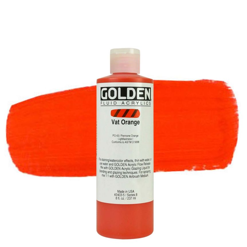 GOLDEN Fluid Acrylics Vat Orange, 8oz