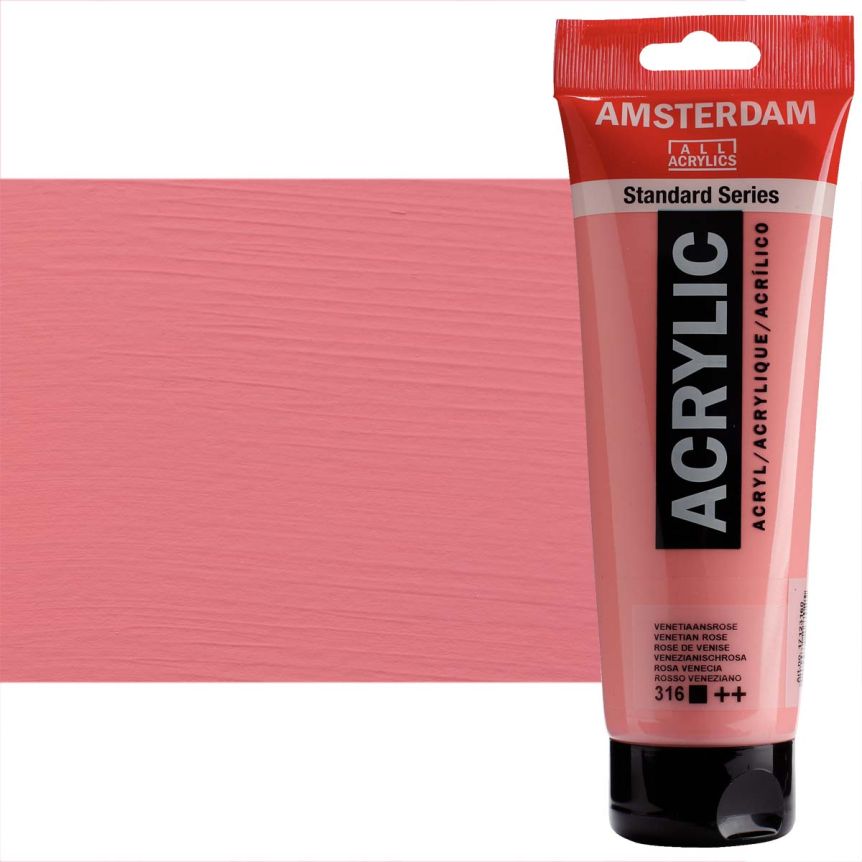 Amsterdam Standard Series Acrylic Paint - Venetian Rose, 250ml Tube