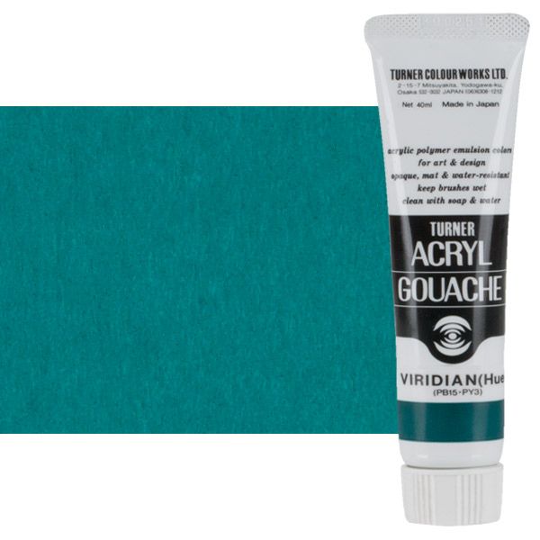 Turner Artist Acryl Gouache - Viridian Hue, 40ml