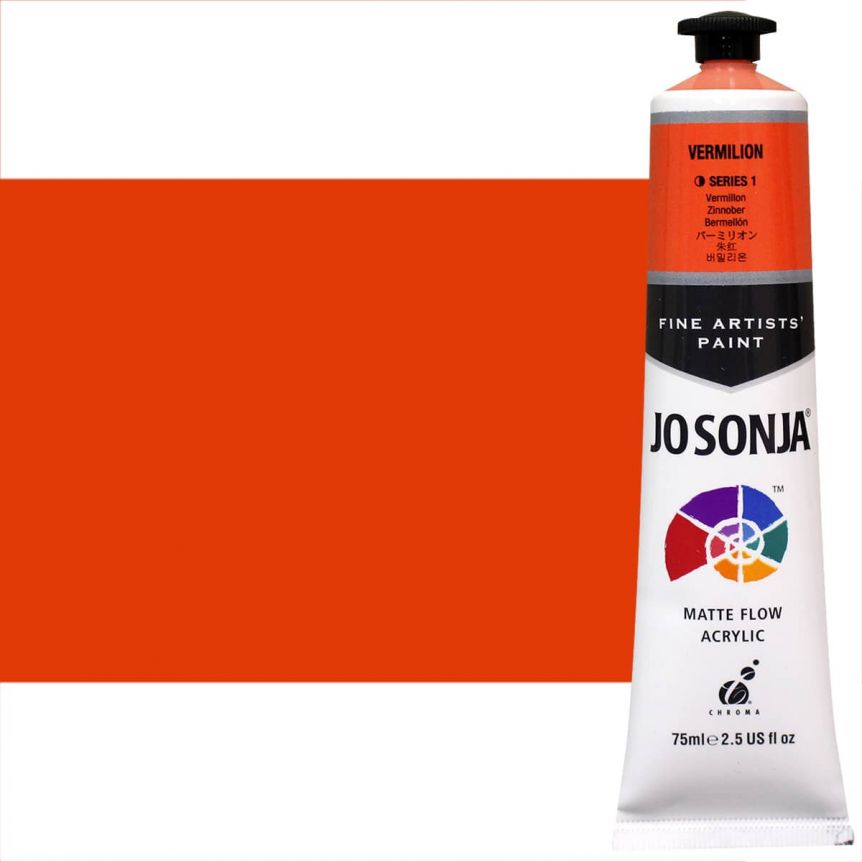 Jo Sonja Matte Acrylic - Vermilion, 75ml Tube