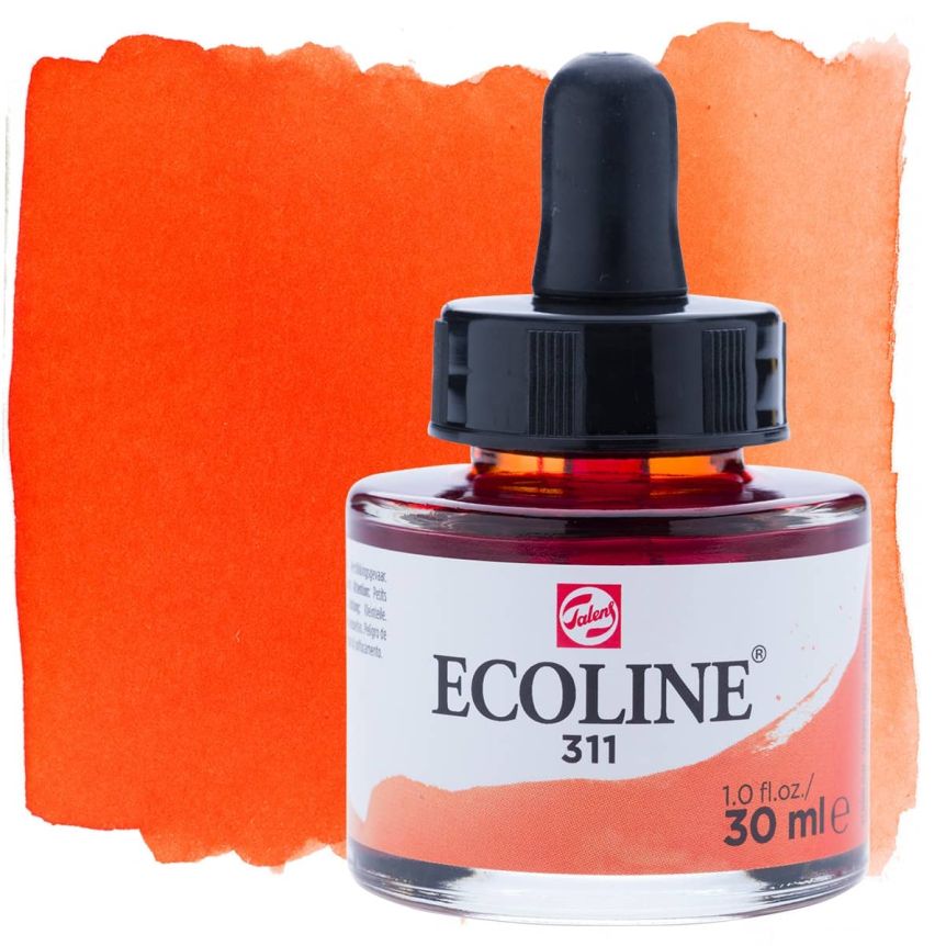 Ecoline Liquid Watercolor 30ml Pipette Jar Vermilion