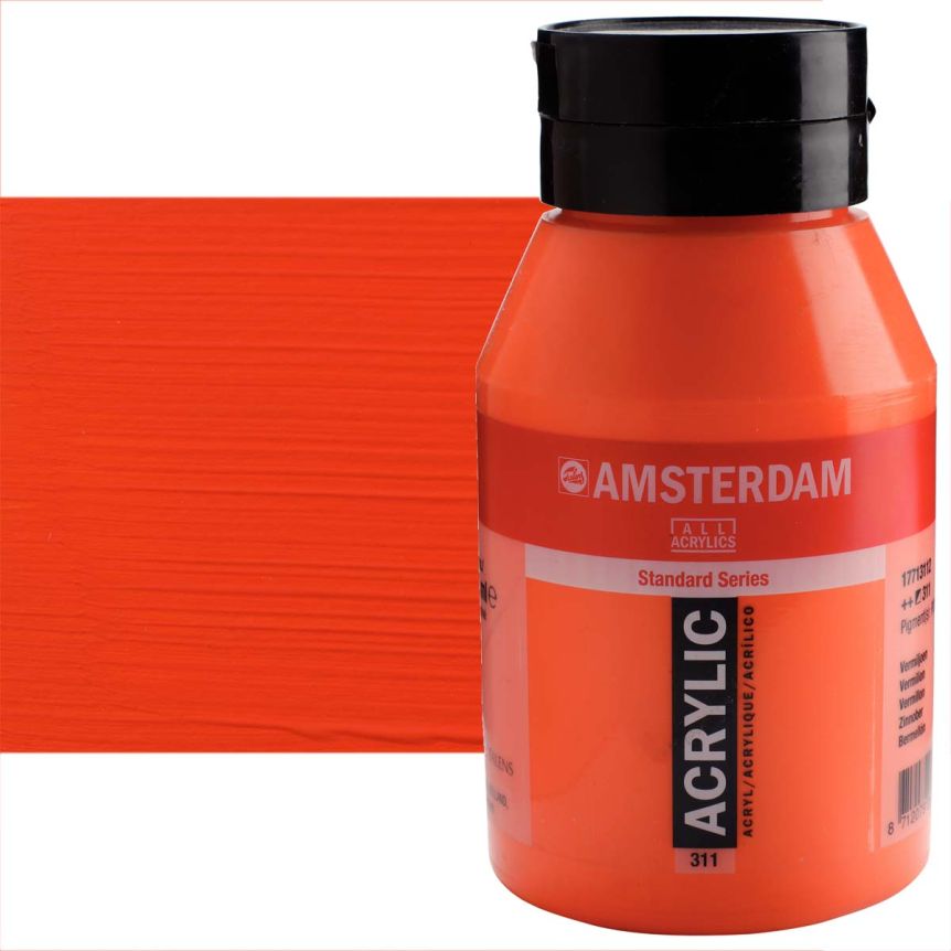 Amsterdam Standard Series Acrylic Paint - Vermilion, 1 Liter Jar