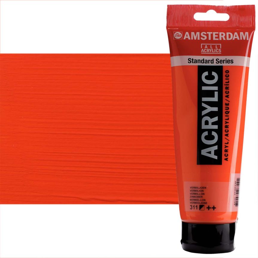 Amsterdam Standard Series Acrylic Paint - Vermilion, 250ml Tube