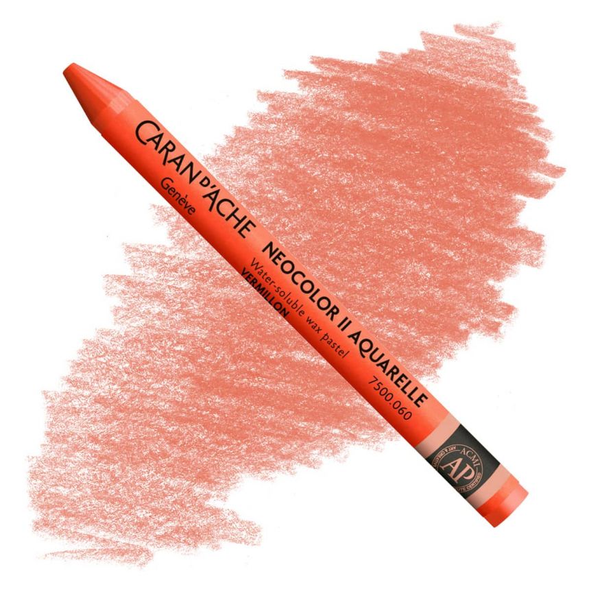 Caran d'Ache Neocolor II Water-Soluble Wax Pastels - Vermilion, No. 060